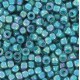 Toho seed beads 8/0 round Inside-Color Rainbow Lt Sapphire/Opaque Teal-Lined - TR-08-1833